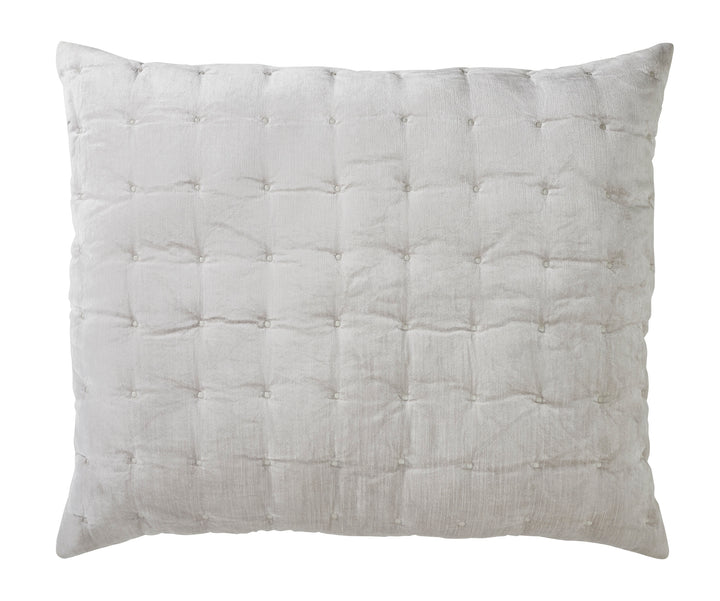DE-306-3137_1|Elegant white quilted throw pillow with button tufting, perfect for adding luxurious texture and comfort to your bed.