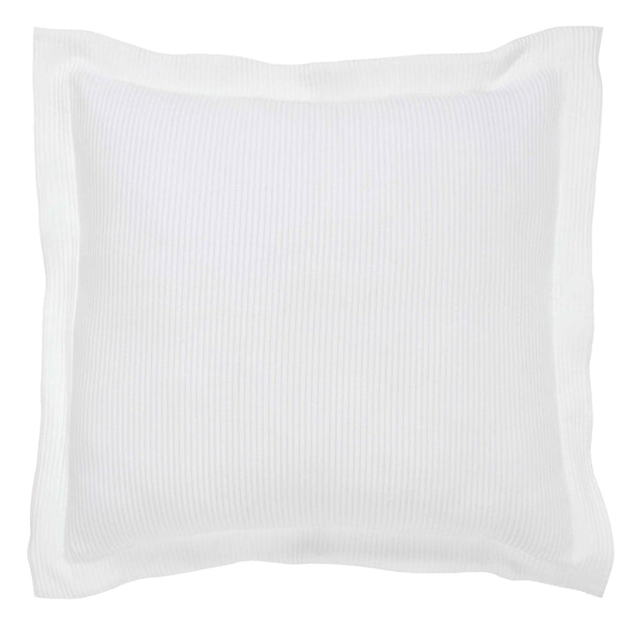 ES-191-2626_1|Crisp white ribbed textured coverlet, offering modern elegance for bedding. Simple and chic for a refined bedroom.