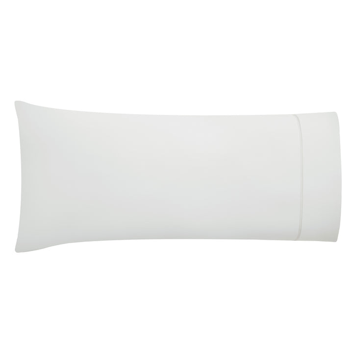 AKP-545-2040_5|Single standard off-white 100% cotton sateen weave pillowcase with a simple and clean hemmed opening.