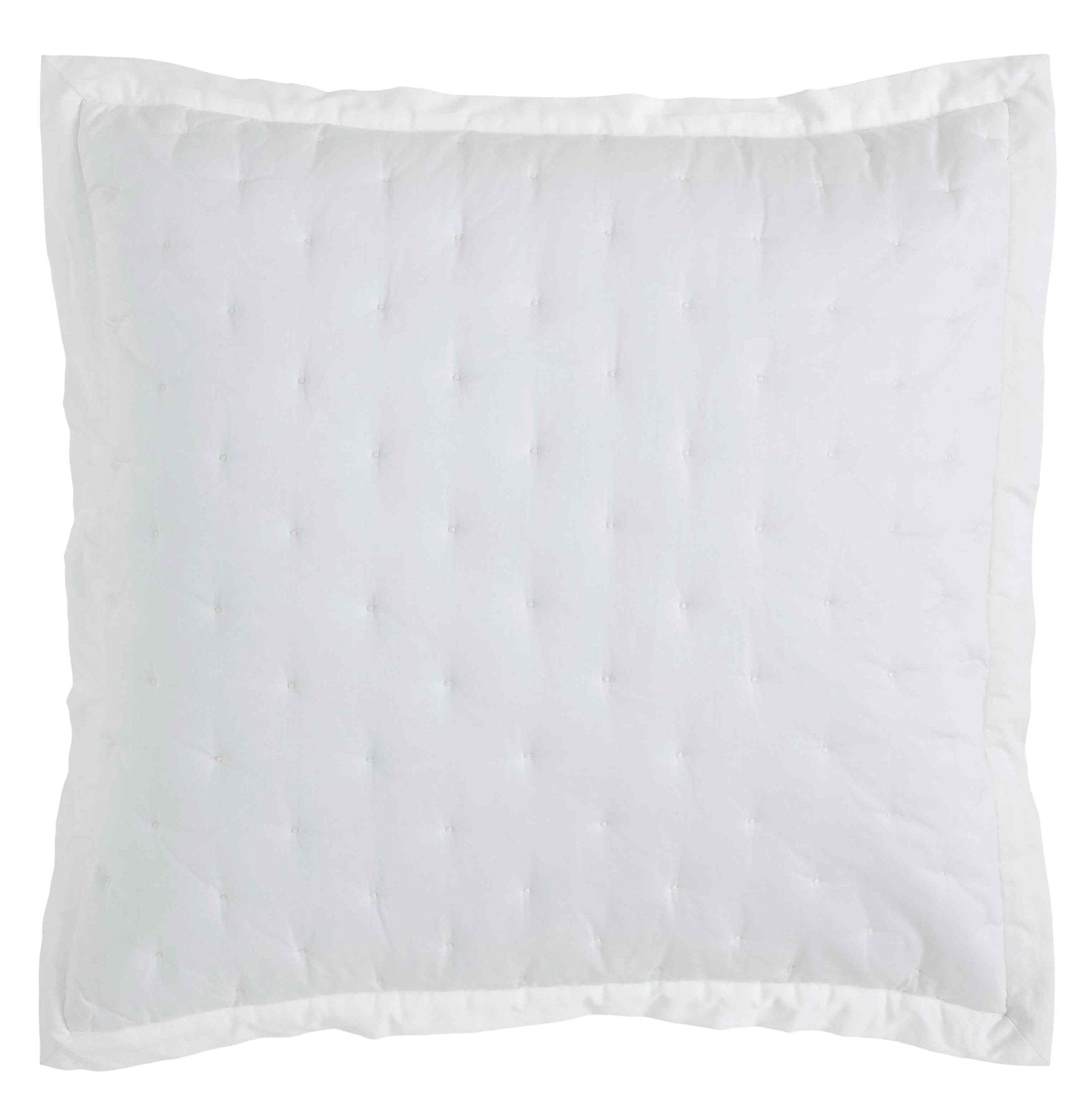 ES-349-2626_1|Soft white quilted euro sham with a subtle diamond pattern, perfect for a cozy bedspread ensemble.