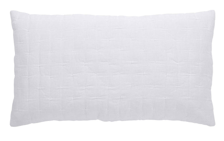KS-319-2036_1|Plush white rectangular quilted pillow, providing soft comfort and subtle texture for a serene bedroom sleep.