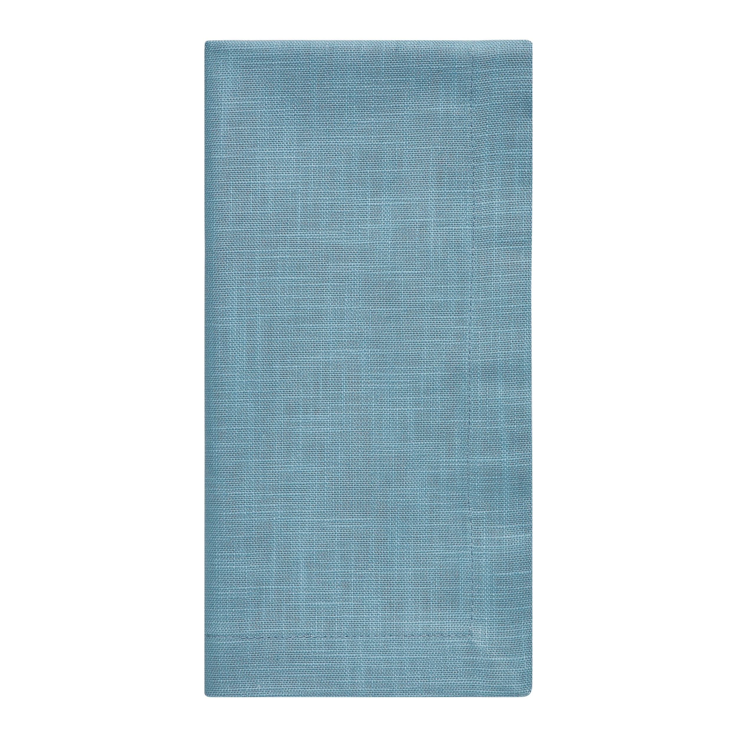 NP-4802-2020_3|Single folded teal blue cloth napkin, ideal for individual place settings or decorative accents. High-quality fabric, easy care.