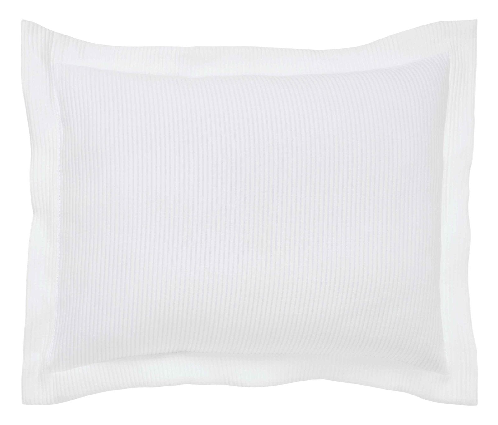 SS-191-2026_1|Fresh white ribbed textured coverlet sham, bringing a contemporary and minimalist style to your bedding ensemble.