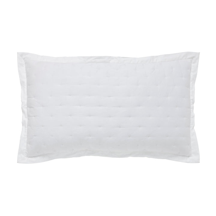 KS-349-2036_1|Clean white quilted sham with subtle texture, adding a fresh and sophisticated touch to any modern bed ensemble.