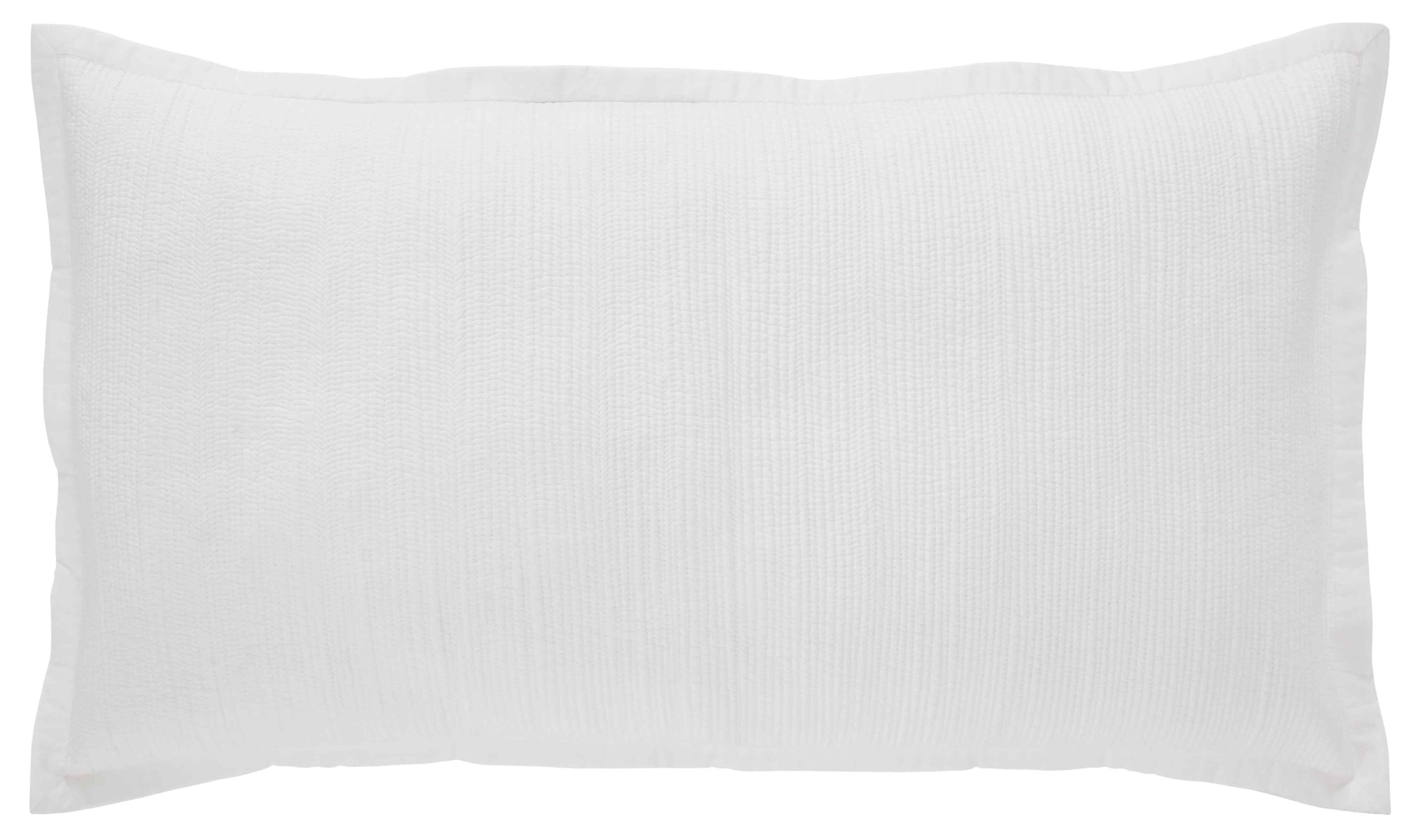 KS-168-2036_1|Pristine white quilted coverlet pillow sham, featuring subtle vertical texture for a clean and inviting look.
