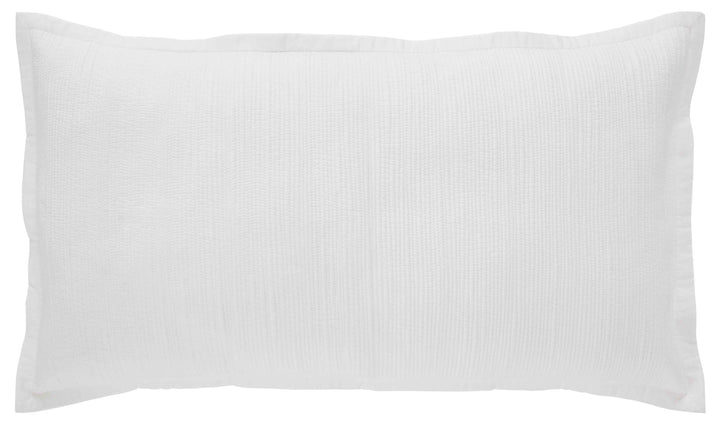 KS-168-2036_1|Pristine white quilted coverlet pillow sham, featuring subtle vertical texture for a clean and inviting look.