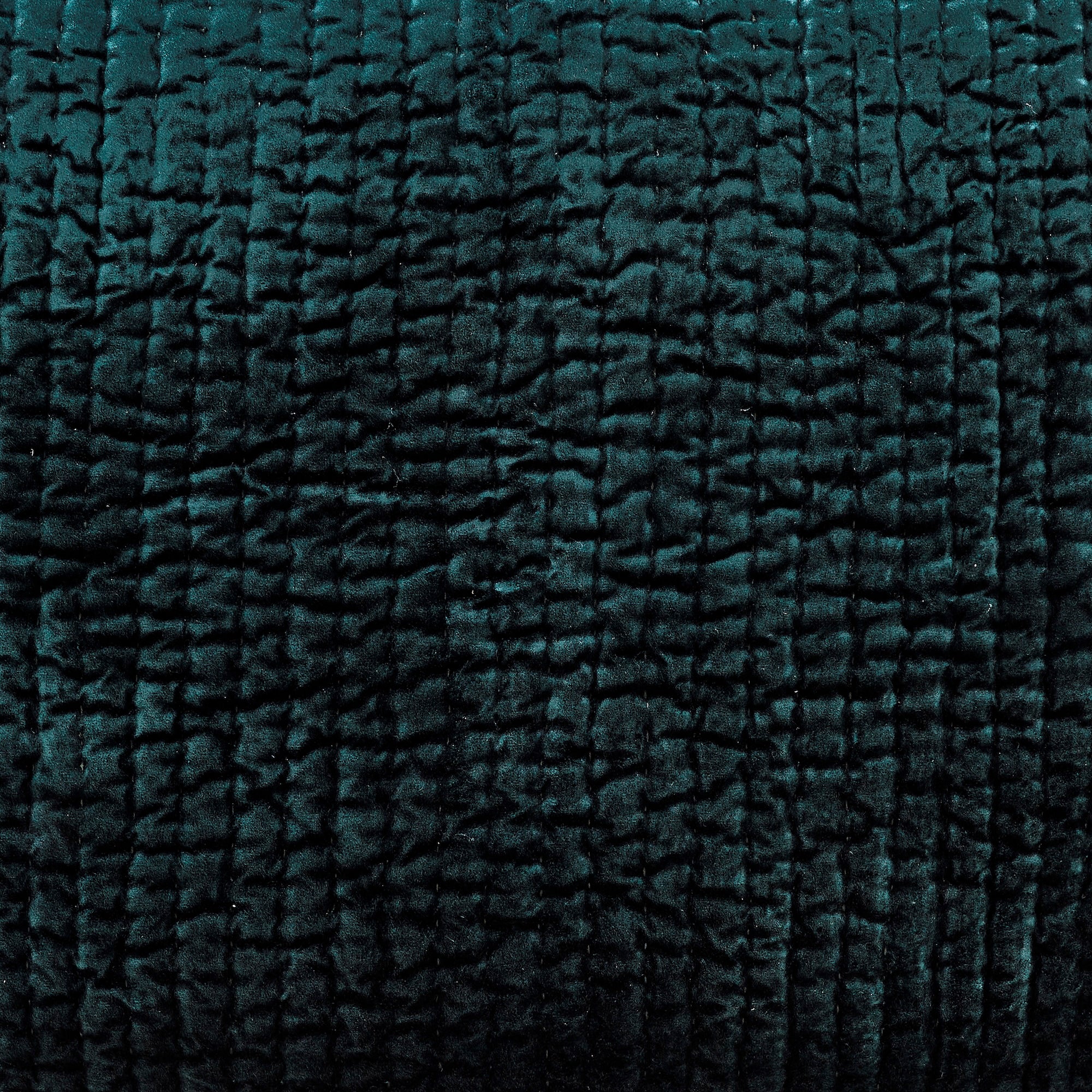 SWT-363-7.8_1|Rich teal velvet fabric showcasing a luxurious crushed texture and subtle irregular quilted pattern. Adds depth and elegance.
