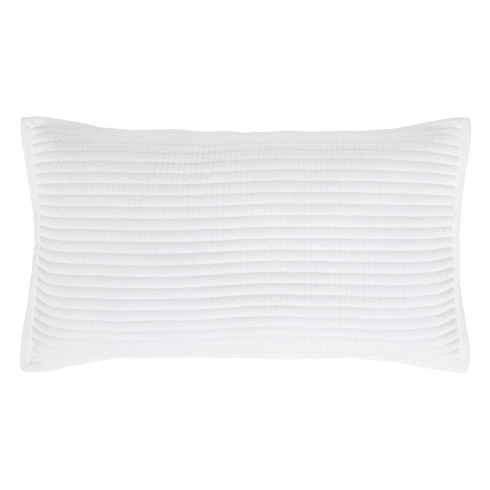 KS-187-2036_1|White rectangular quilted pillow sham, soft textured bedding accent. Ideal for adding comfort and elegance to any bedroom decor.