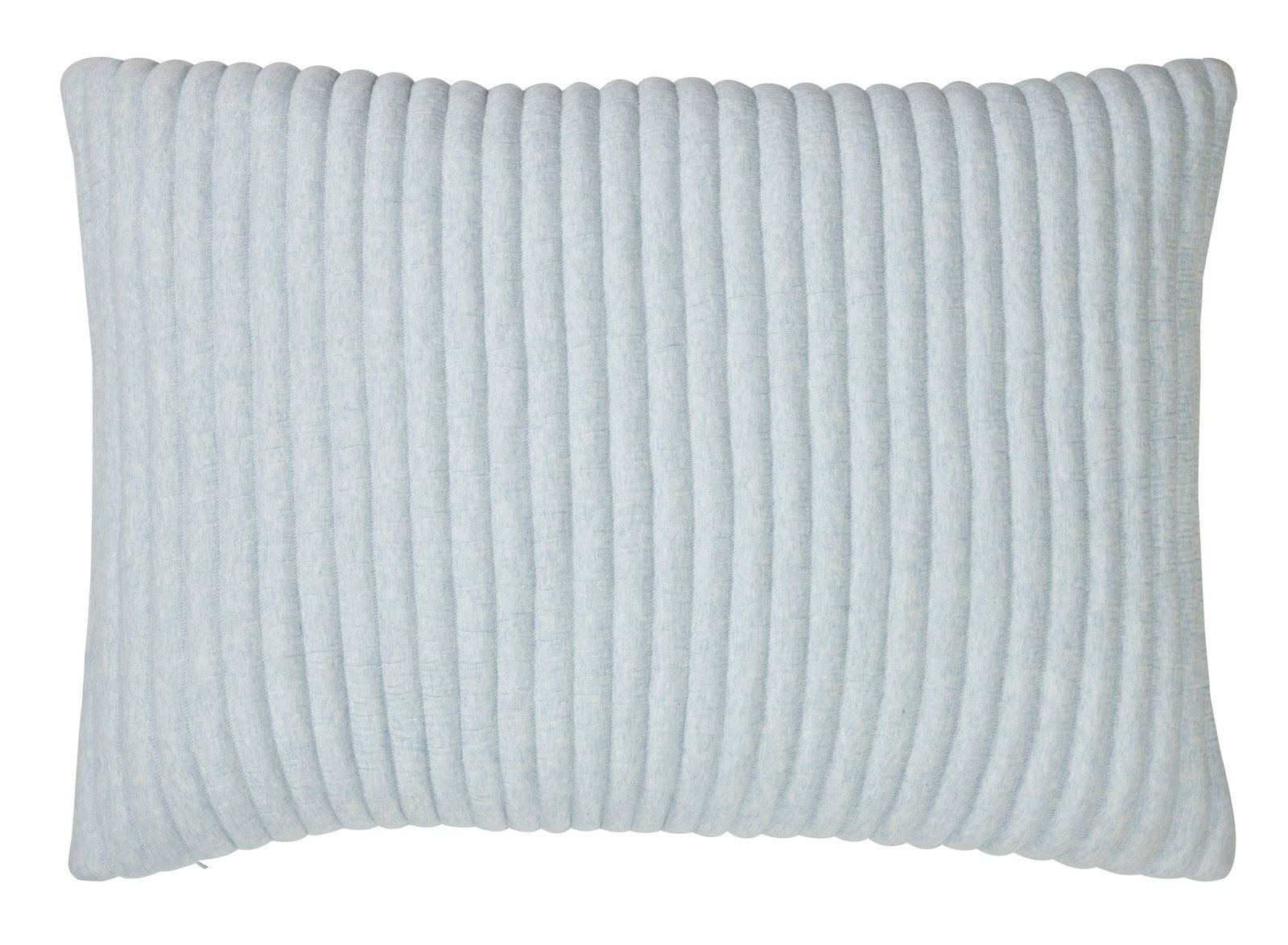 SS-369-2026_1|Serene light blue rectangular pillow with vertical ribbed texture, perfect for a calm and cohesive bedding ensemble.