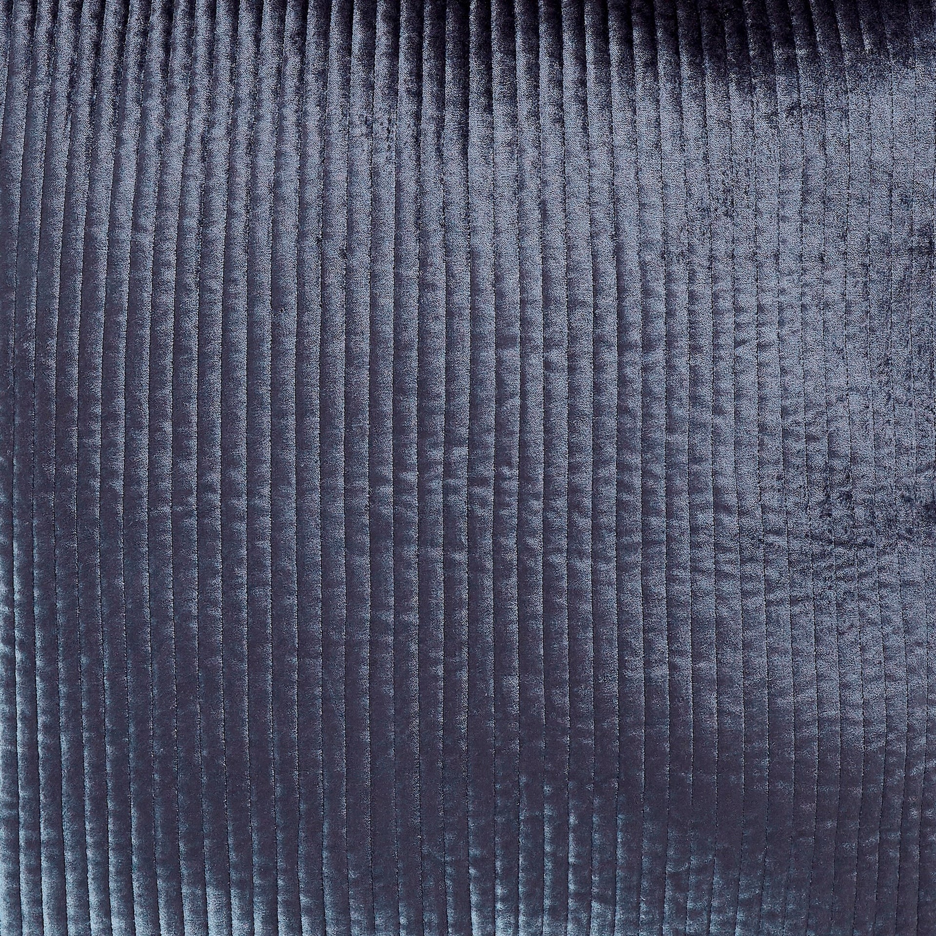 SWT-159-7.8_1|Deep navy blue ribbed velvet fabric texture. Luxurious and plush material perfect for sophisticated soft furnishings and upholstery.