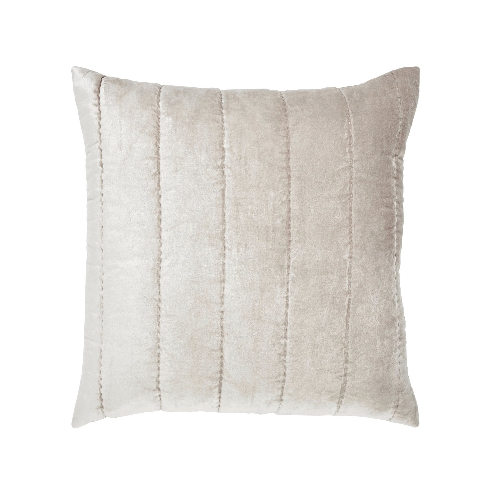 ES-339-2626_1|Elegant light beige quilted pillow sham with delicate vertical channel stitching, ideal for a warm and inviting bedroom.