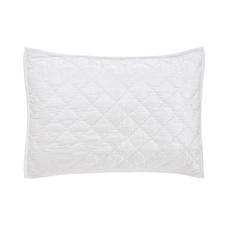 SS-343-2026_1|Crisp white quilted pillow sham featuring a classic diamond stitch pattern, bringing timeless elegance and comfort to modern bedroom decor.