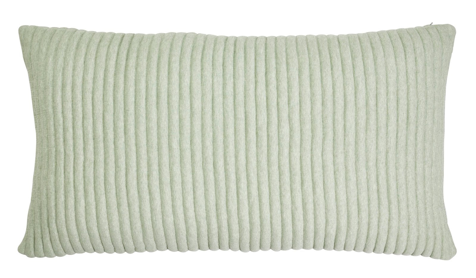 KS-370-2036_1|Soft light green rectangular lumbar pillow with ribbed corduroy texture, ideal for adding cozy comfort and a gentle accent color.