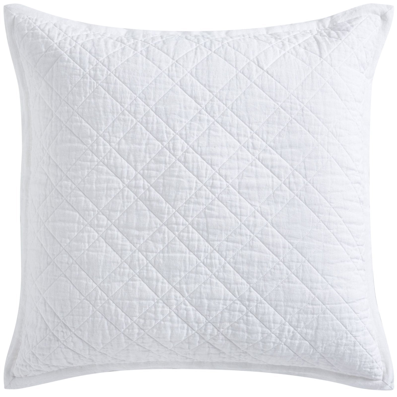 ES-253-2626_1|Crisp white quilted coverlet sham with classic large diamond pattern. Essential bedding for a fresh, clean look.