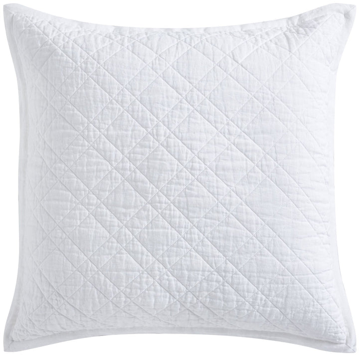 ES-253-2626_1|Crisp white quilted coverlet sham with classic large diamond pattern. Essential bedding for a fresh, clean look.