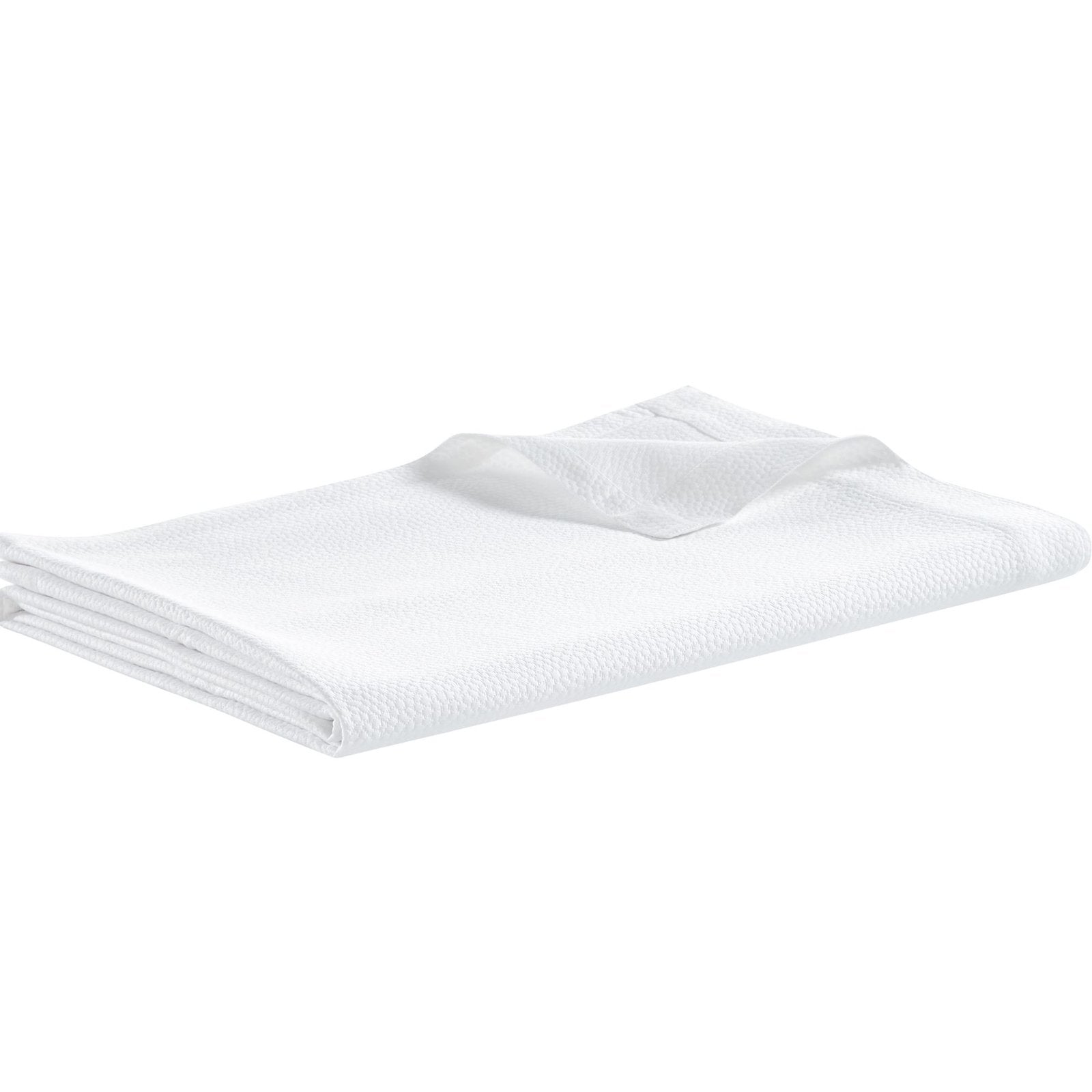 CL-258-9496_5|Crisp white coverlet featuring a delicate, subtle dimpled texture for a modern and clean bedroom design.