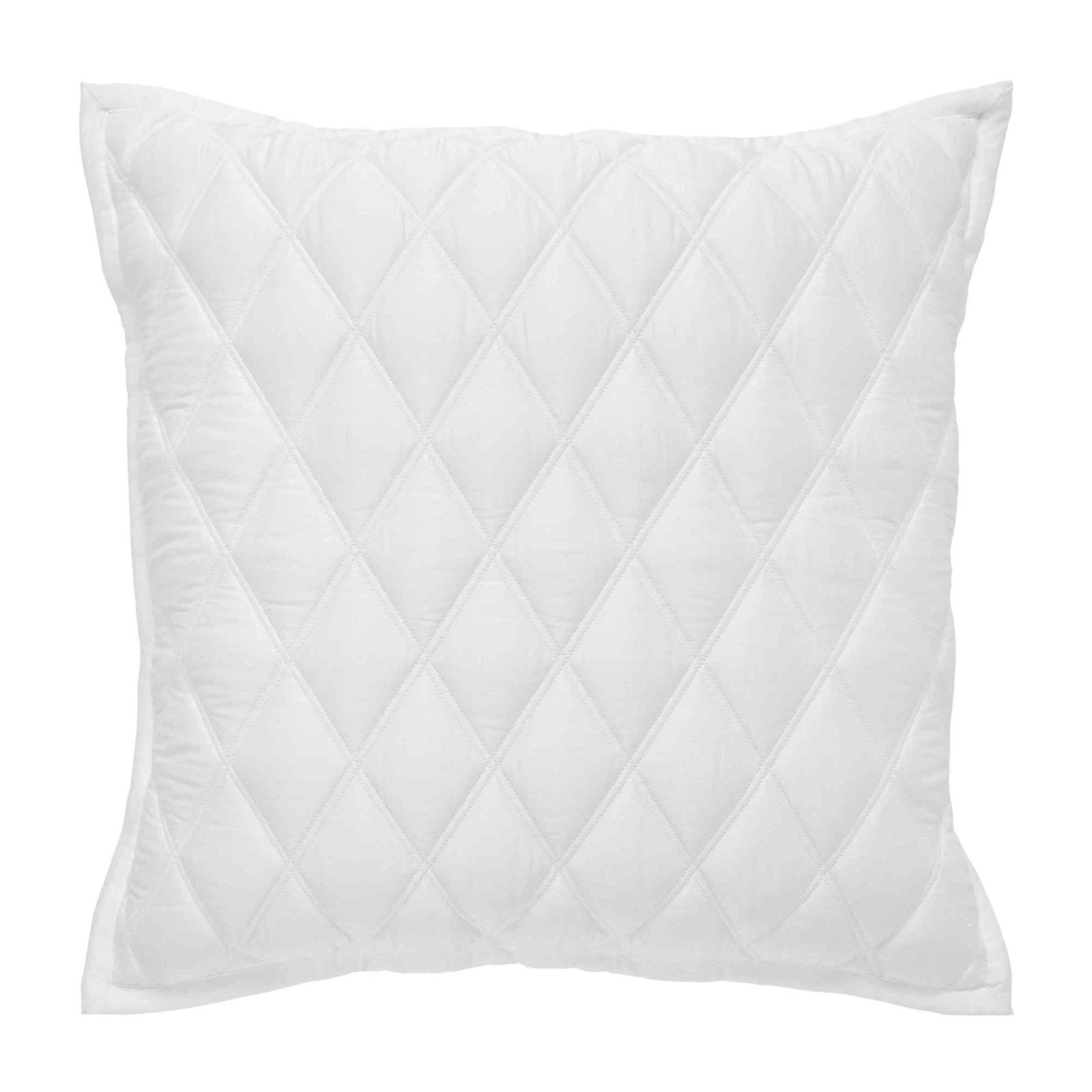 ES-179-2626_1|White large diamond quilted coverlet sham. Bold, classic bedding accent for a luxurious and timeless bedroom style.
