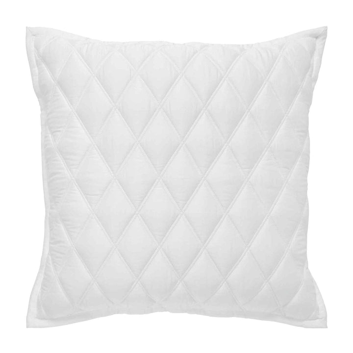 ES-179-2626_1|White large diamond quilted coverlet sham. Bold, classic bedding accent for a luxurious and timeless bedroom style.