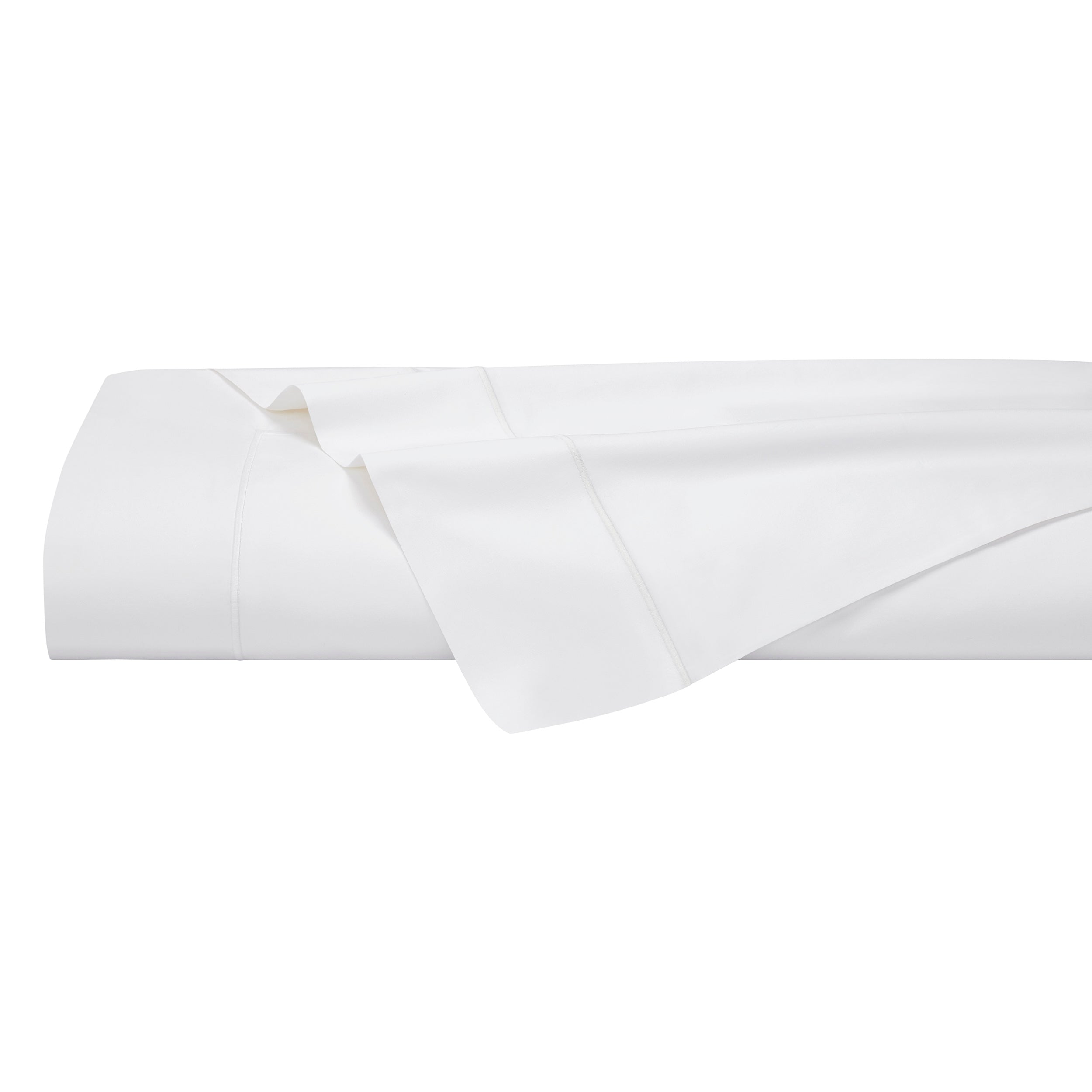 KFL-533-7880_5|Neatly folded white 100% cotton sheets, showcasing their crisp quality and soft texture for luxurious bedroom bedding.