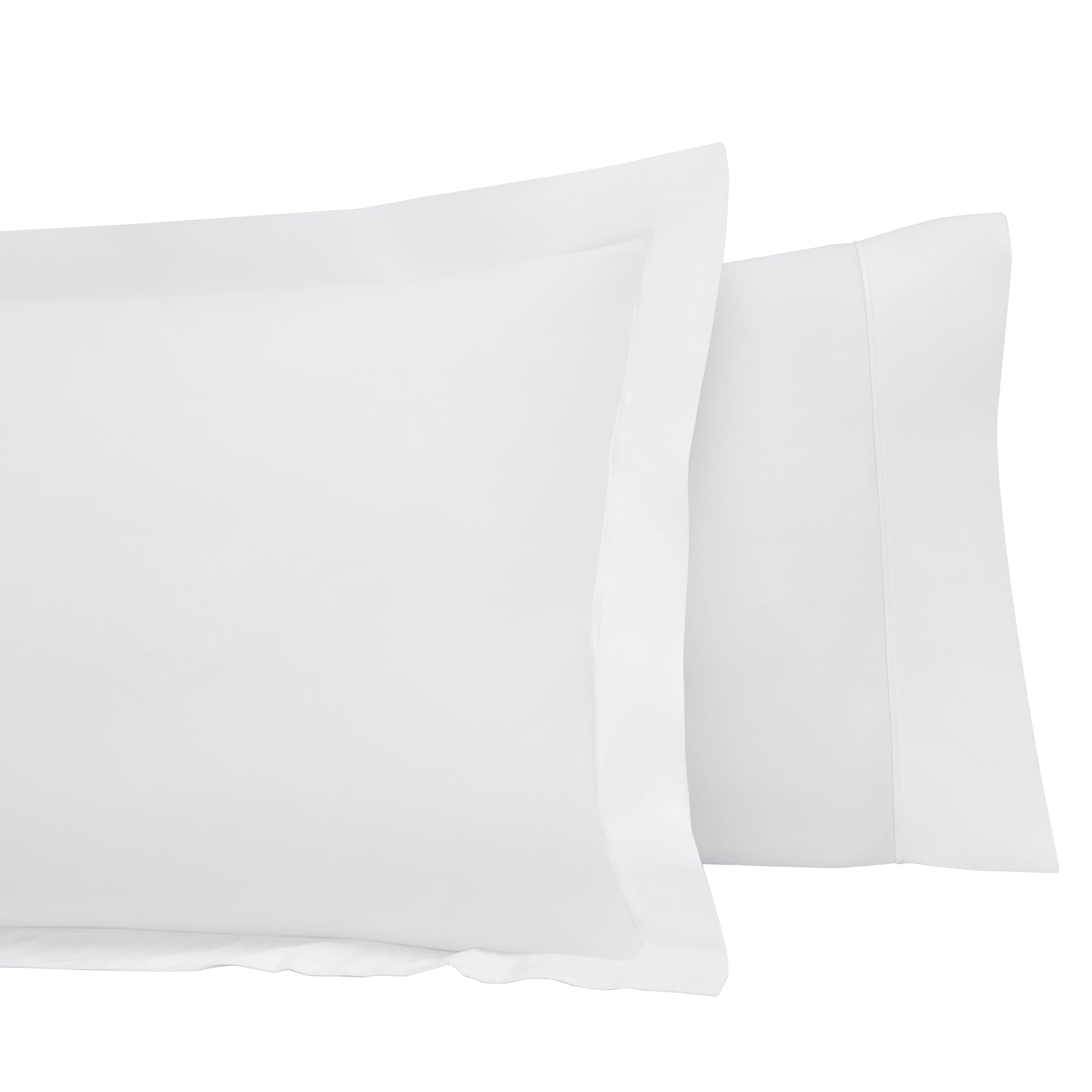 ASP-533-2032_3|Crisp white 100% cotton pillowcases, part of a luxurious percale sheet set for comfortable, breathable sleep.