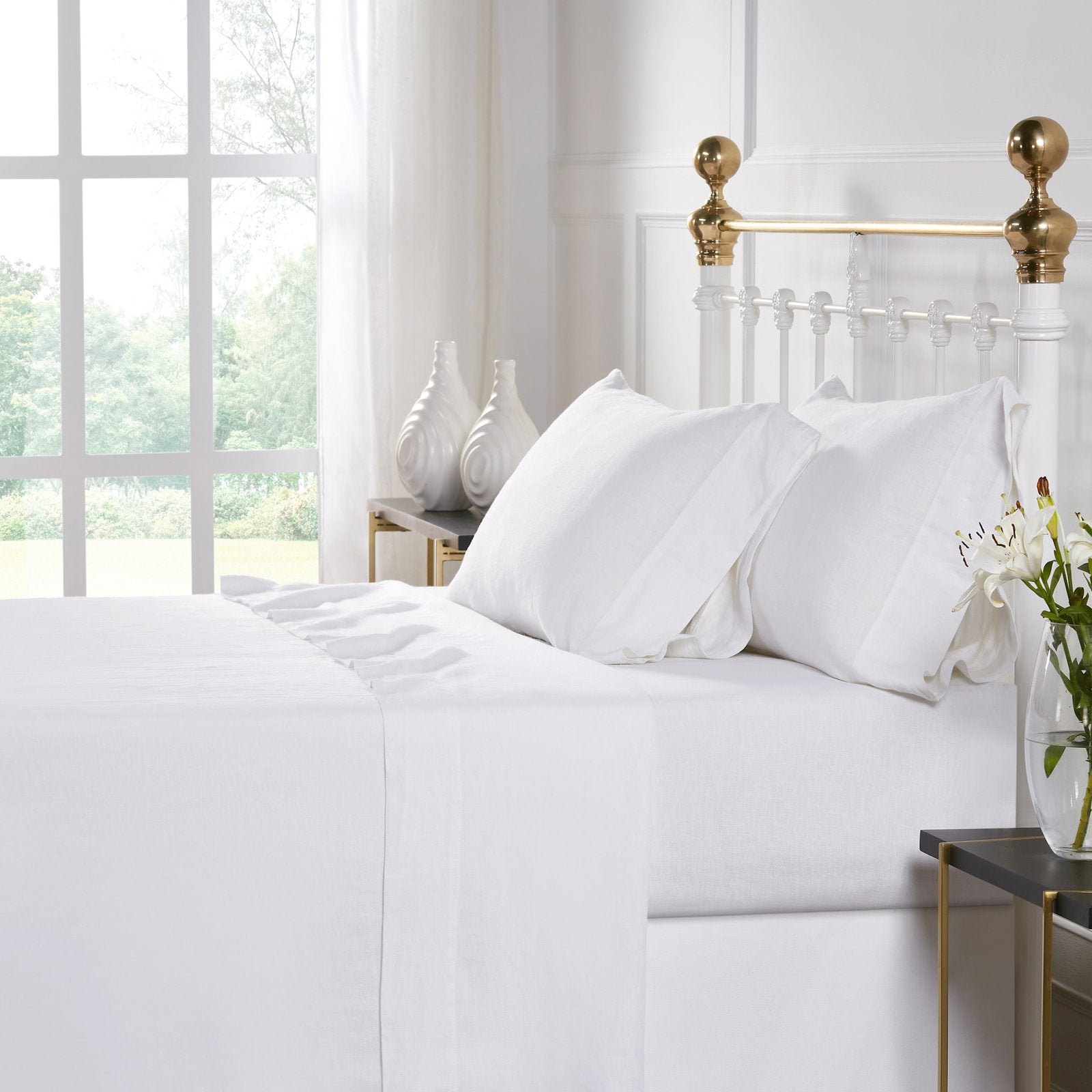 CSS-514-7284_1|Premium 100% Linen sheets, naturally breathable and durable for relaxed, timeless comfort and elegant bedroom style.