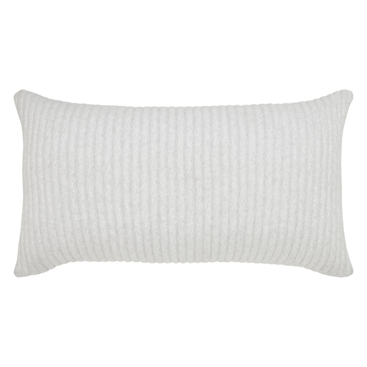 KS-374-2036_1|Elegant white ribbed rectangular pillow sham, providing a sophisticated and comfortable touch to your bed.