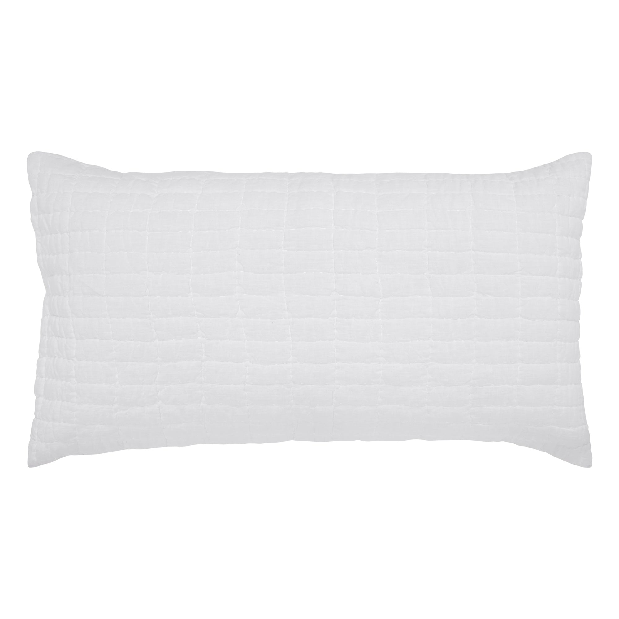 KS-372-2036_1|Soft white quilted pillow sham, adding subtle texture and a clean, serene feel to your bedroom decor.