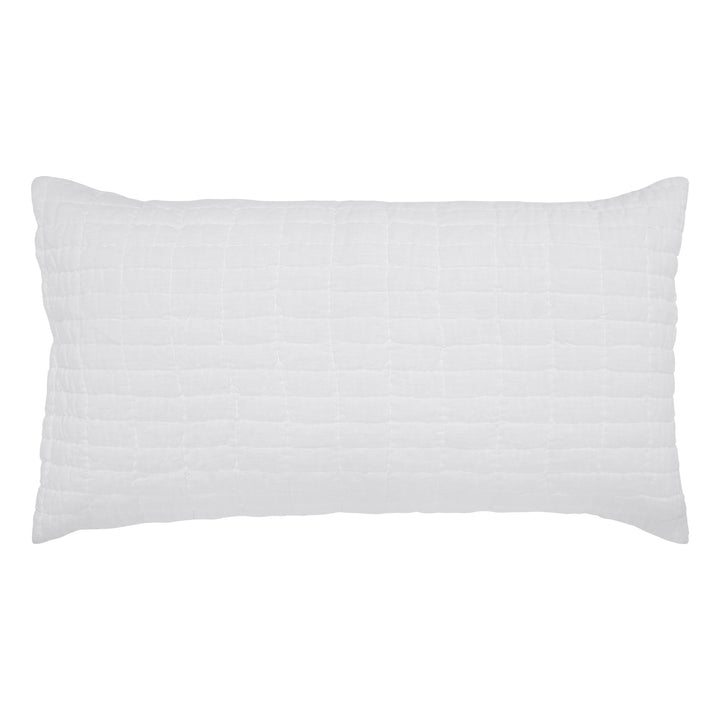 KS-372-2036_1|Soft white quilted pillow sham, adding subtle texture and a clean, serene feel to your bedroom decor.