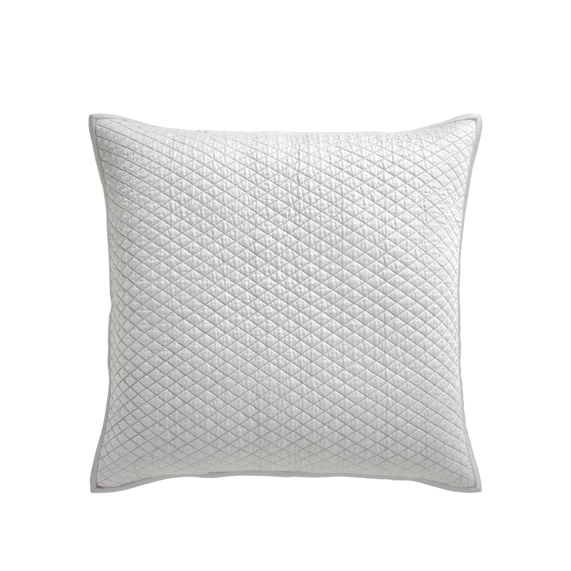 ES-266-2626_1|Light grey silver quilted coverlet with a subtle diamond pattern, perfect for elegant bedroom decor & layering.