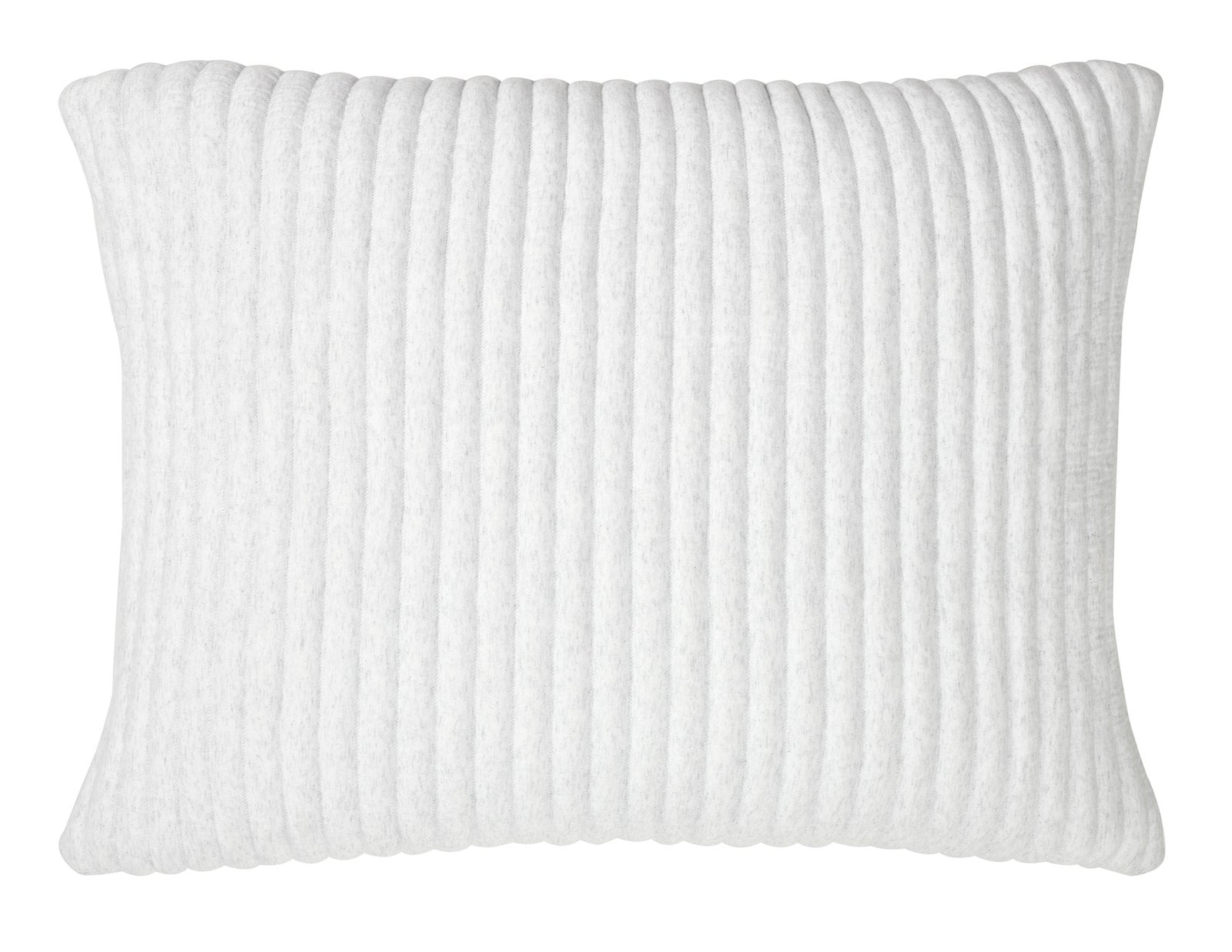 SS-367-2026_1|Rectangular white ribbed decorative pillow, offering plush comfort and a contemporary textured design, perfect for sofa or bed.
