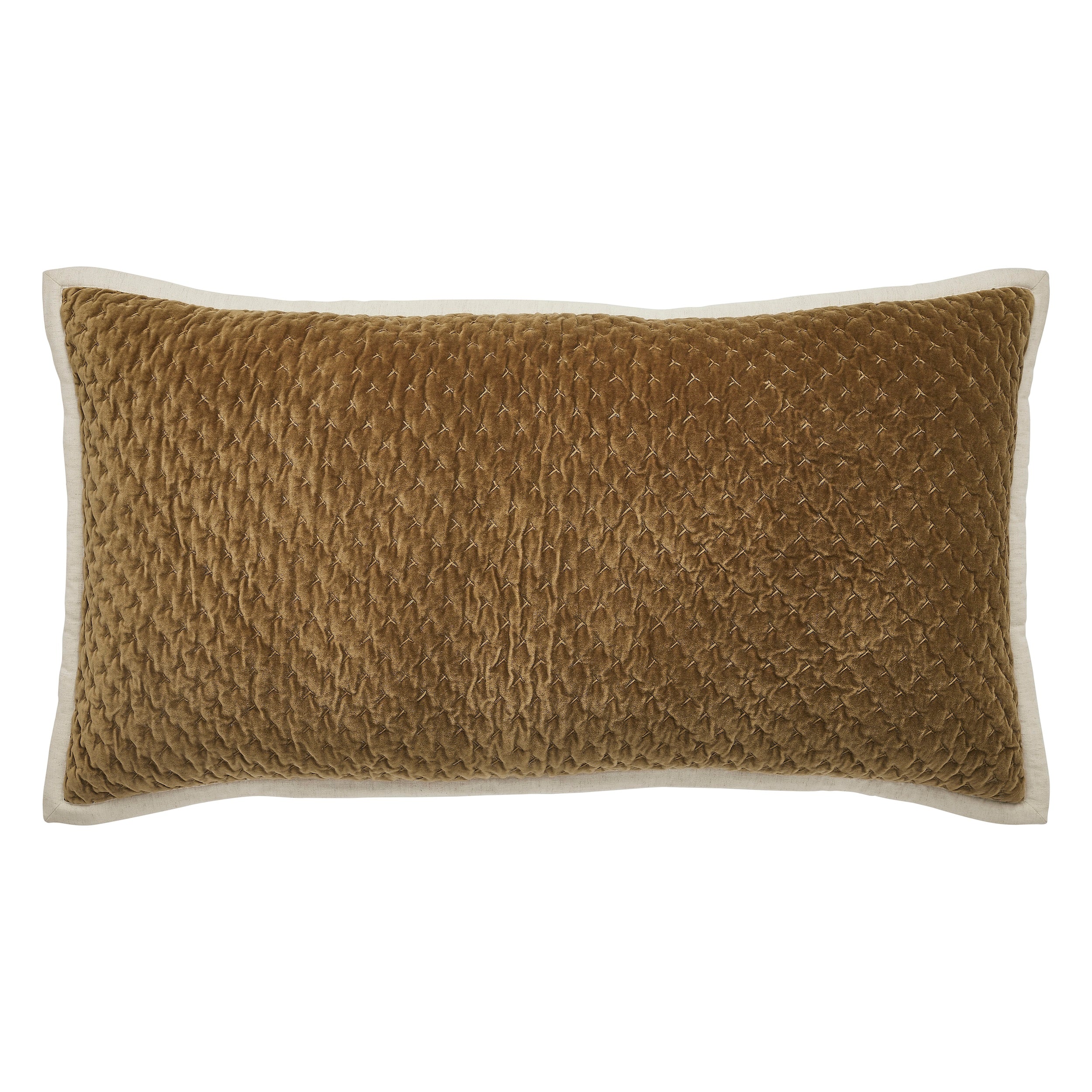 KS-378-2036_1|Luxurious brown velvet quilted pillow, perfect for bed or sofa decor. Soft texture, elegant design, comfortable cushion.
