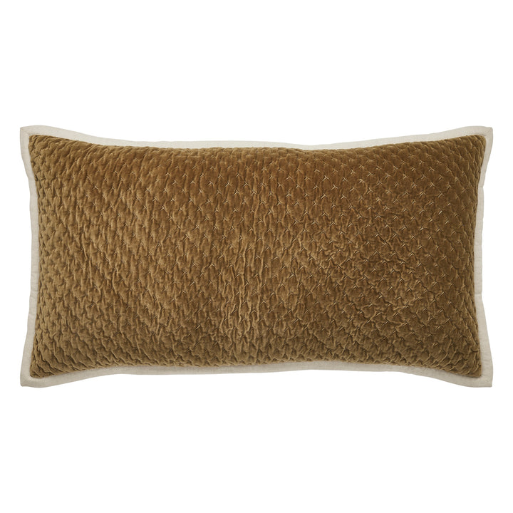 KS-378-2036_1|Luxurious brown velvet quilted pillow, perfect for bed or sofa decor. Soft texture, elegant design, comfortable cushion.