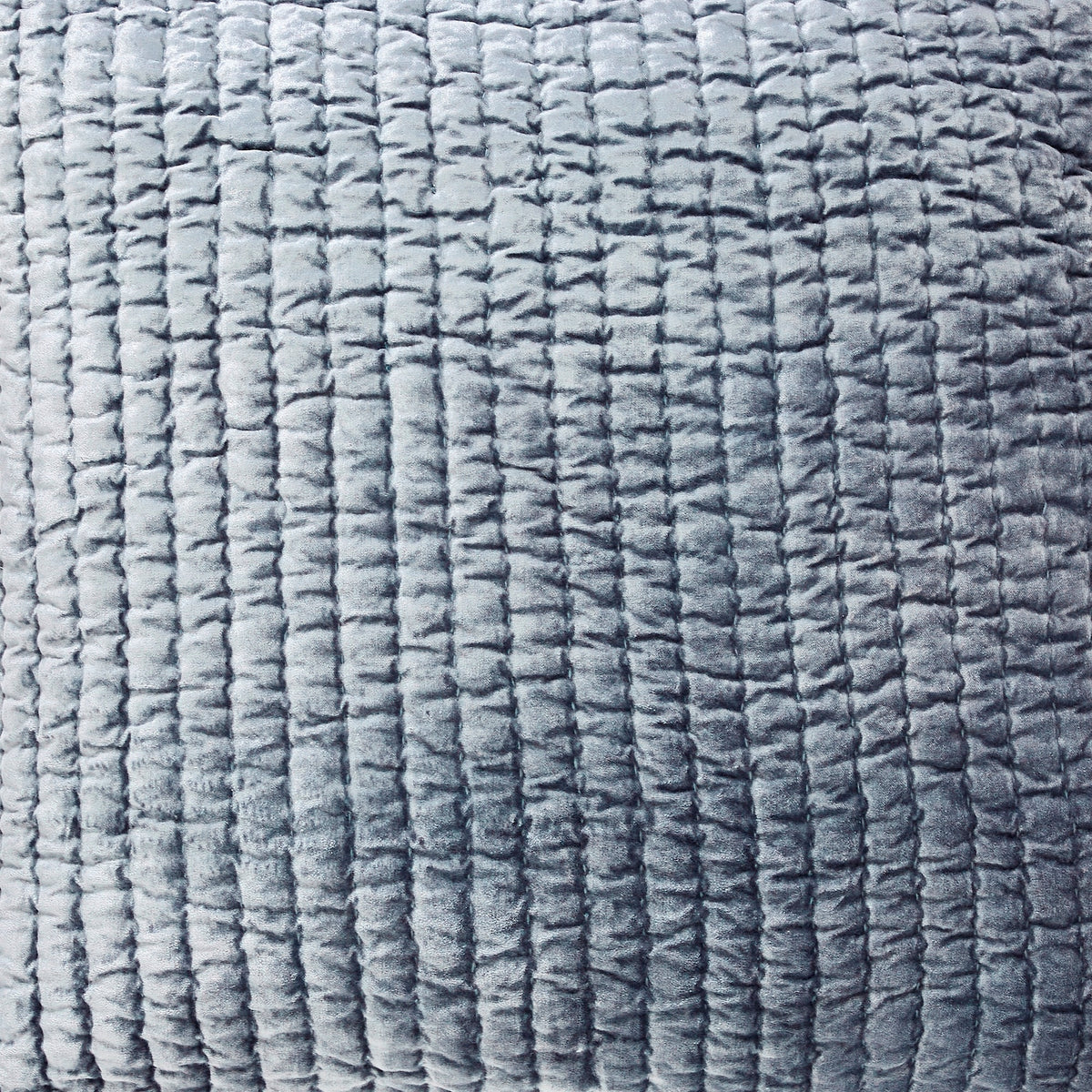 SWT-340-1010_1|Blue-gray individual swatch, displaying a dense, small-scale square quilted pattern with a highly textured surface.