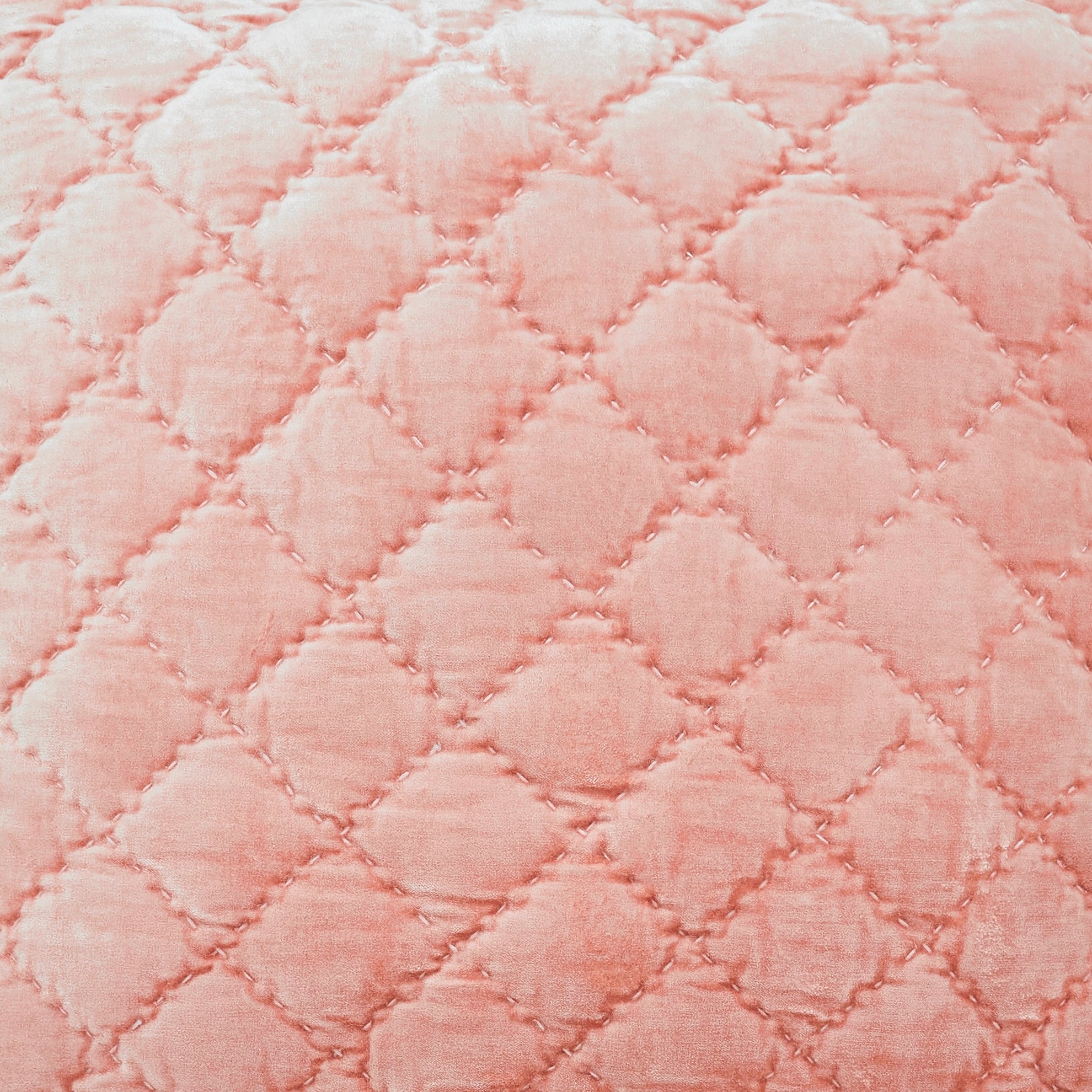 SWT-355-7.8_1|Luxurious blush pink diamond quilted velvet pillow fabric, soft texture, perfect for opulent and elegant bedroom decor.