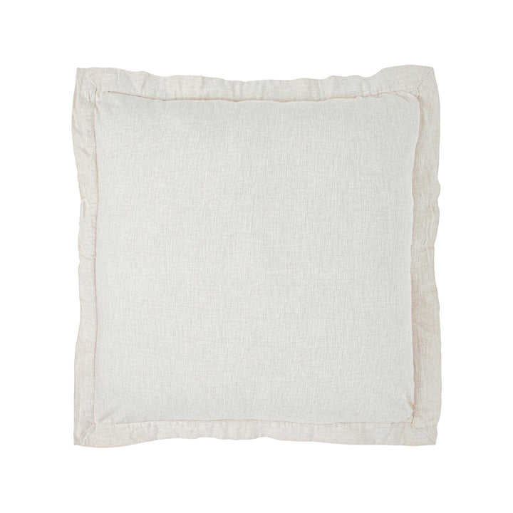 ES-036-2626_1|Creamy off-white linen duvet cover, delicate ruffled flange edge design, classic sophisticated look for bedrooms.