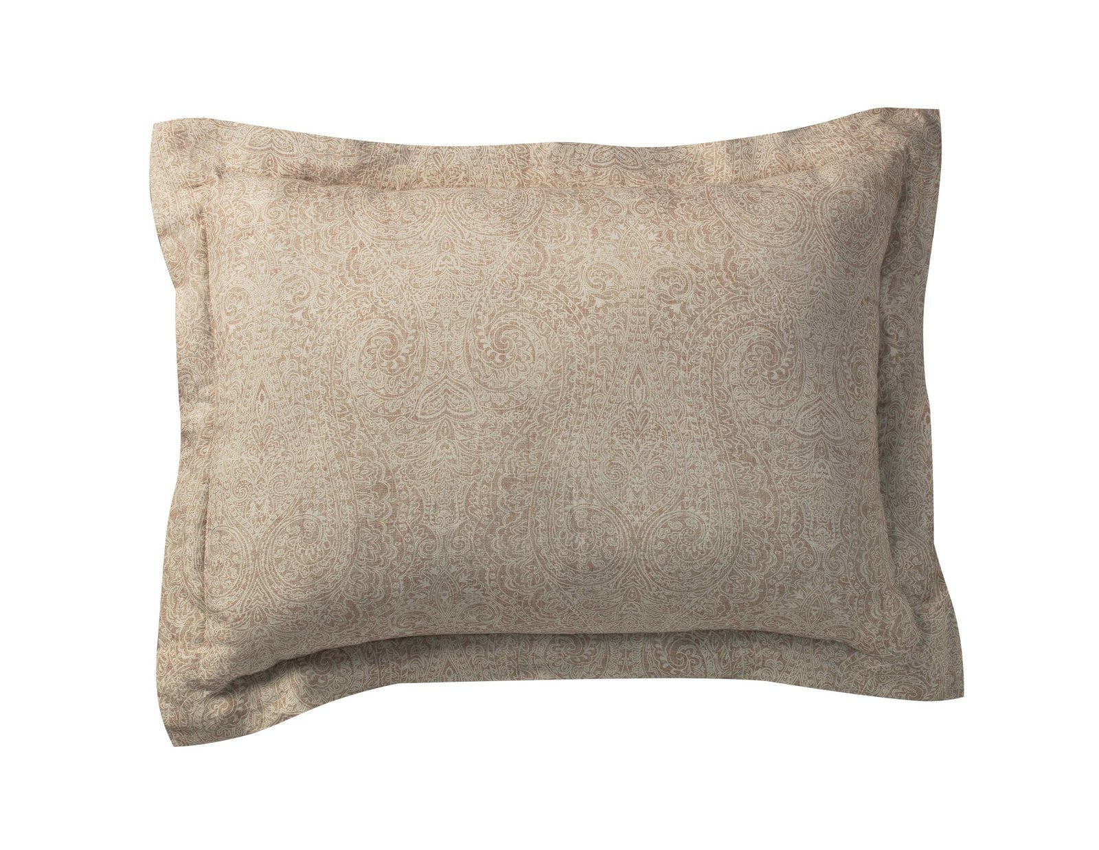 SS-012-2026_1|Elegant beige paisley patterned duvet cover sham, adding a touch of classic sophistication and warmth to your bedding.