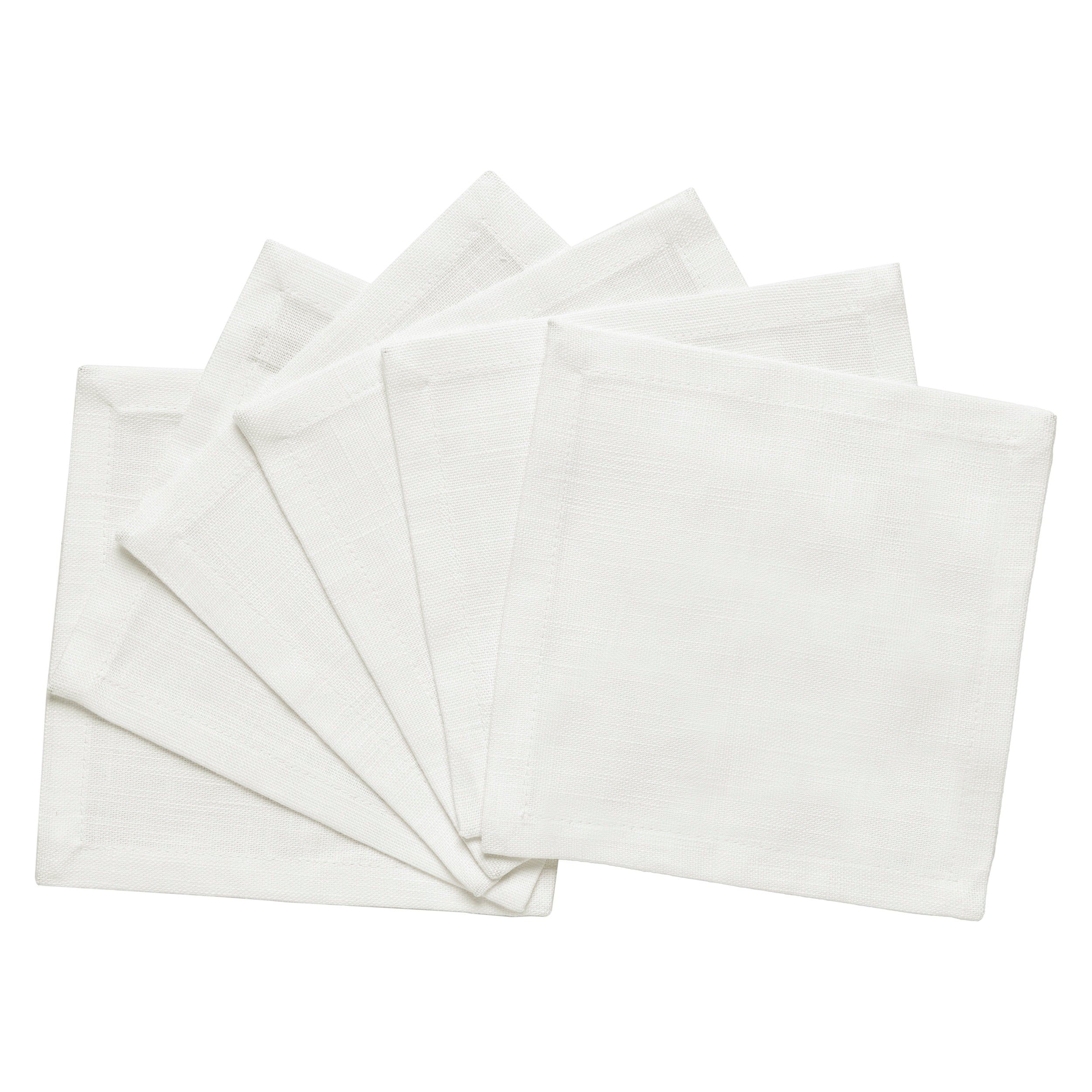 CNP-4908-66_2|Clean fanned set of white linen napkins, ideal for a refined table setting or special occasion dining.