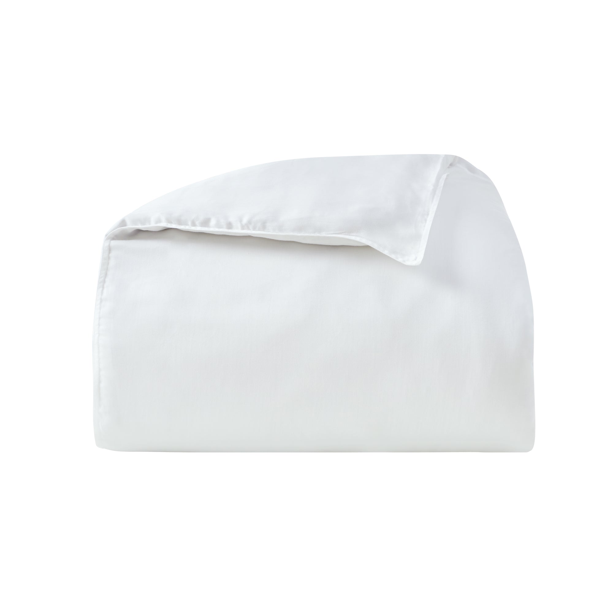 DT-045-9092_5|Pure white folded premium cotton duvet cover, a versatile bedding essential for any bedroom, offering clean, crisp style.