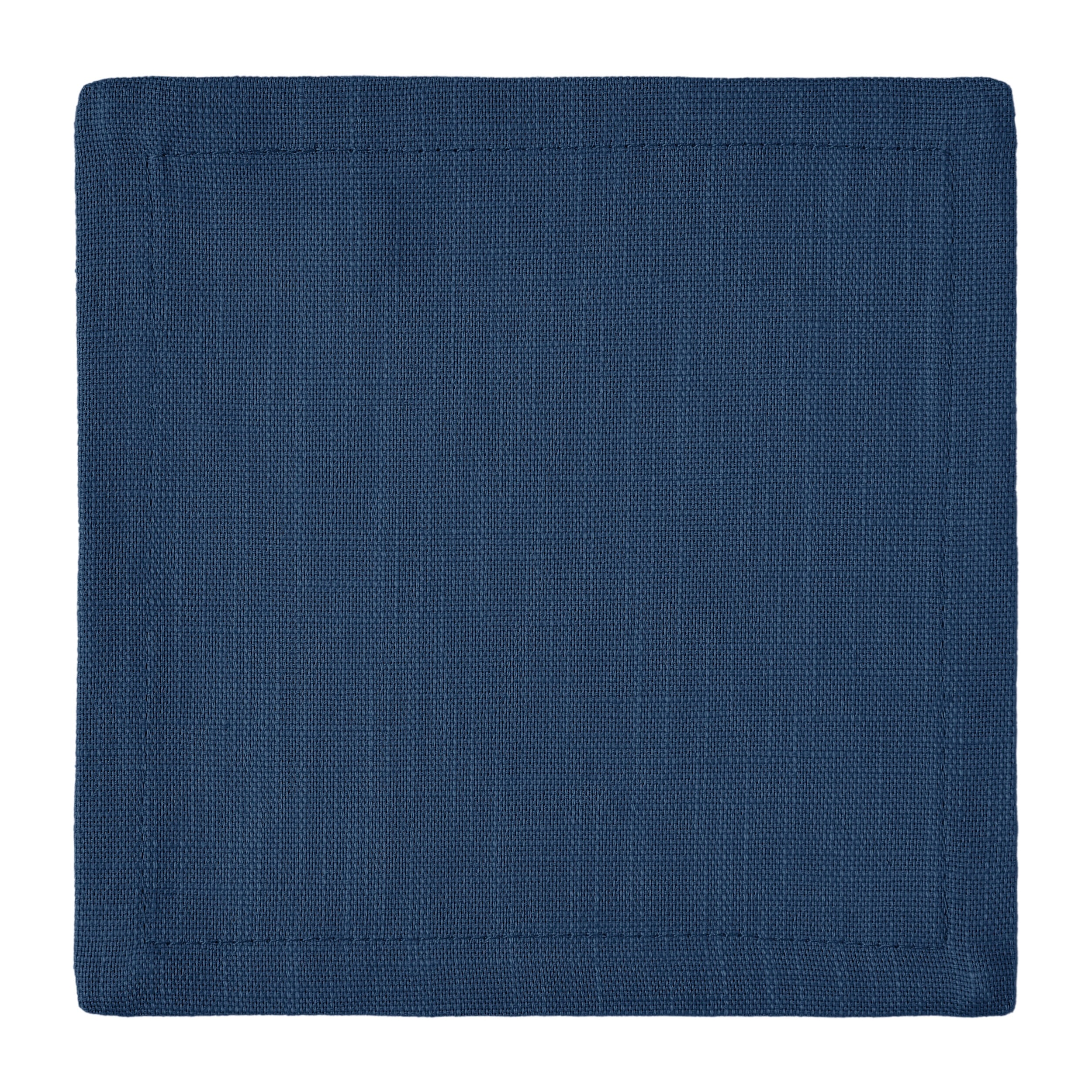 CNP-4901-66_3|Single deep blue linen dinner napkin, square and flat, ideal for enhancing any elegant table setting with color.
