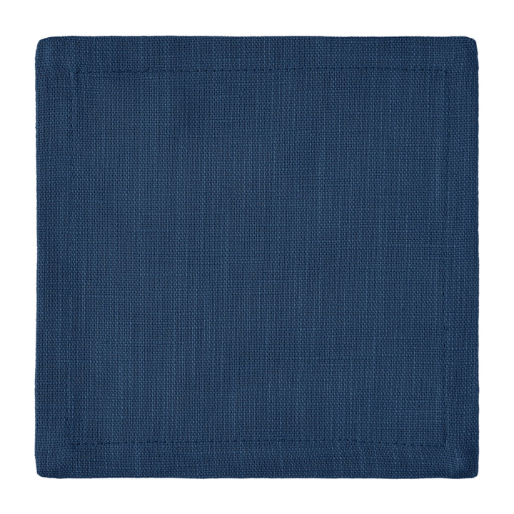 CNP-4901-66_3|Single deep blue linen dinner napkin, square and flat, ideal for enhancing any elegant table setting with color.
