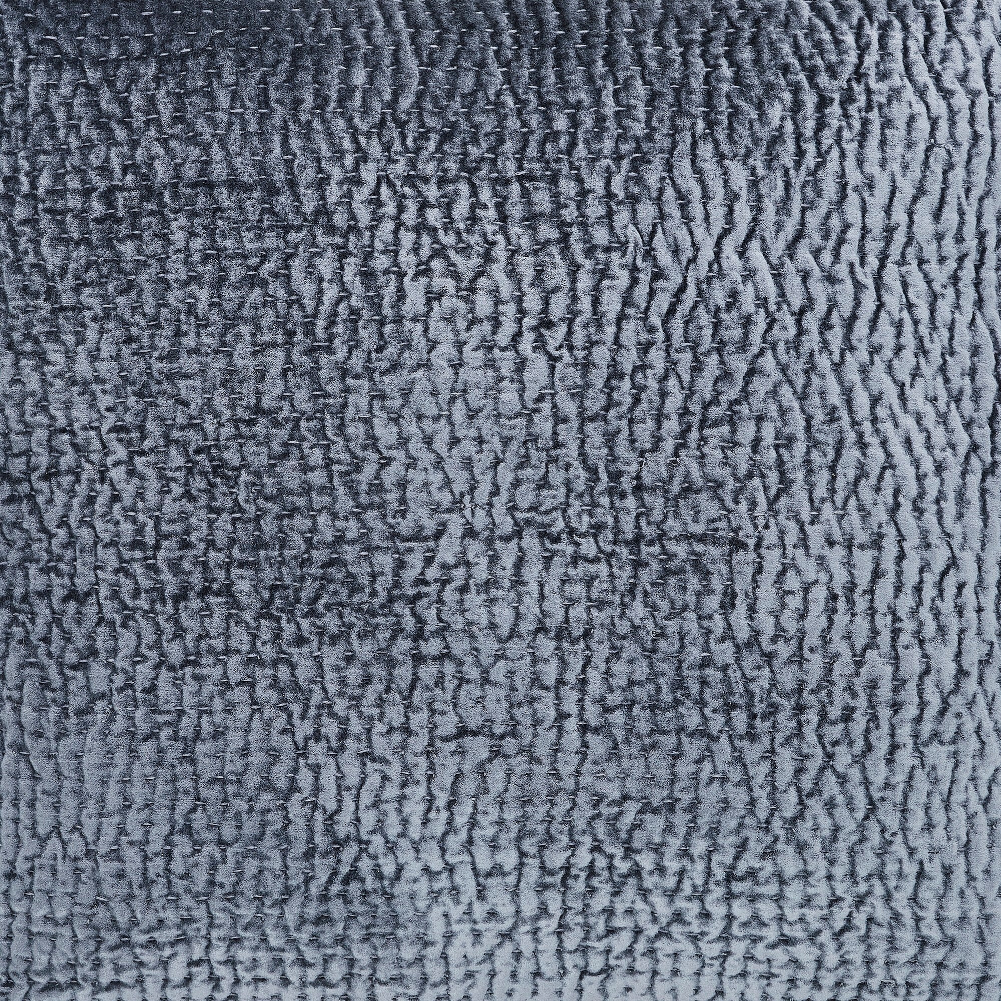SS-195-2026_2|Detailed view of opulent dark grey velvet quilted coverlet texture, showcasing its deep color and plush soft feel.