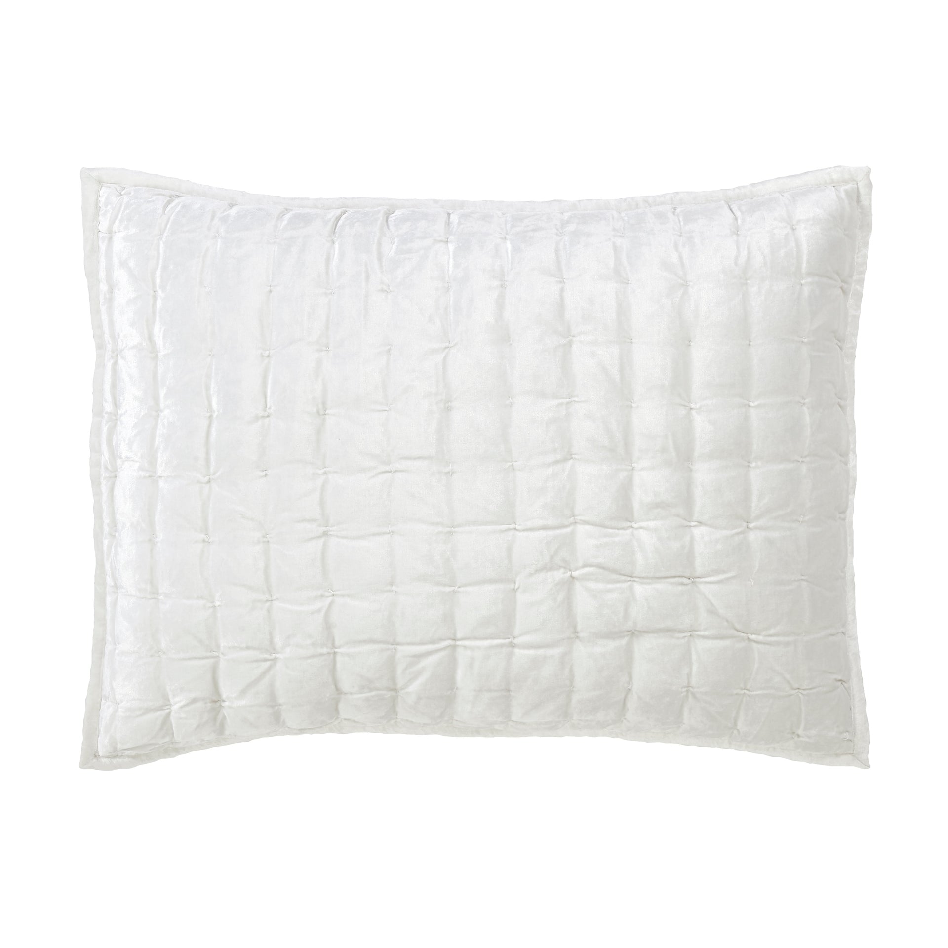 ES-311-2626-LOT1_1|White rectangular quilted pillow sham, soft textured bedding featuring square stitch pattern, modern bedroom decor. Hypoallergenic, cozy quilt.