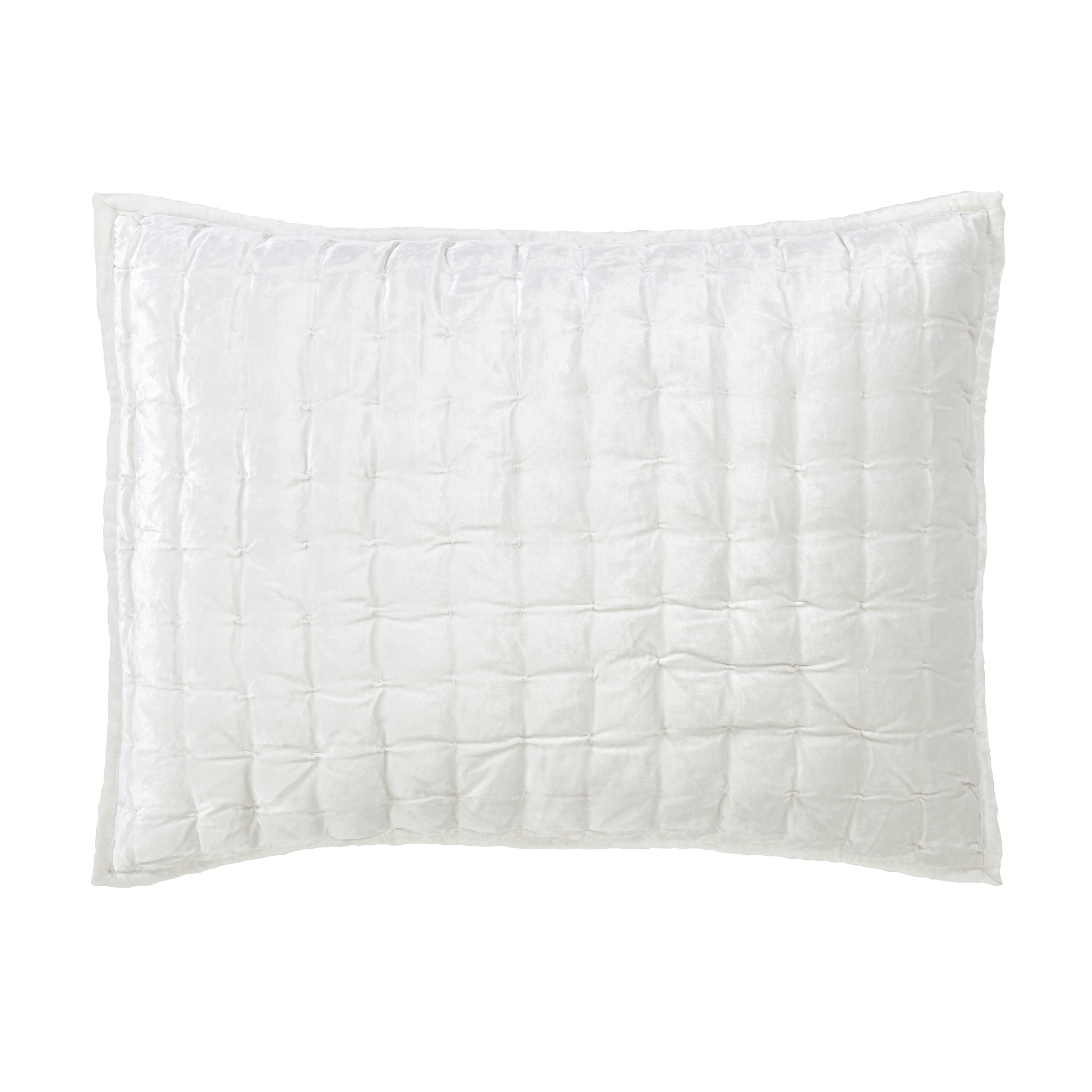 ES-311-2626-LOT1_1|White rectangular quilted pillow sham, soft textured bedding featuring square stitch pattern, modern bedroom decor. Hypoallergenic, cozy quilt.