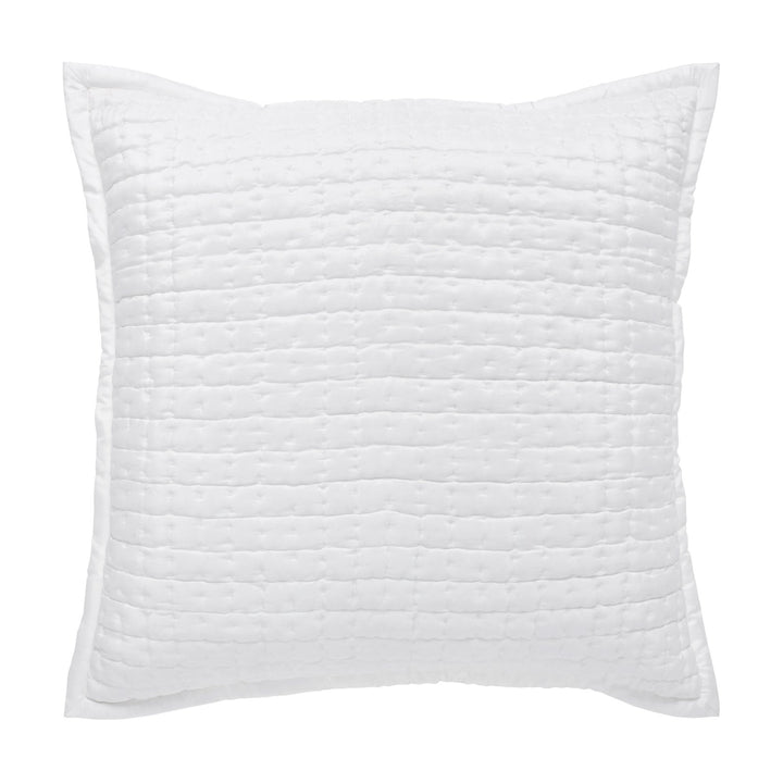 ES-176-2626_1|White channel quilted coverlet sham. Plush, cozy bedding accent for a comfortable and inviting bedroom retreat.