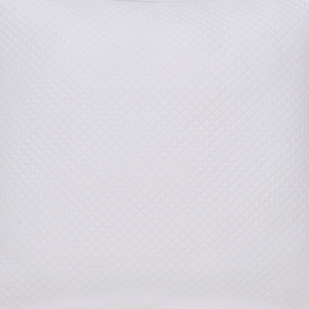 SWT-173-7.8_1|Pristine white quilted fabric with a delicate, small diamond pattern stitching. Soft and subtle texture for comfortable bedding.