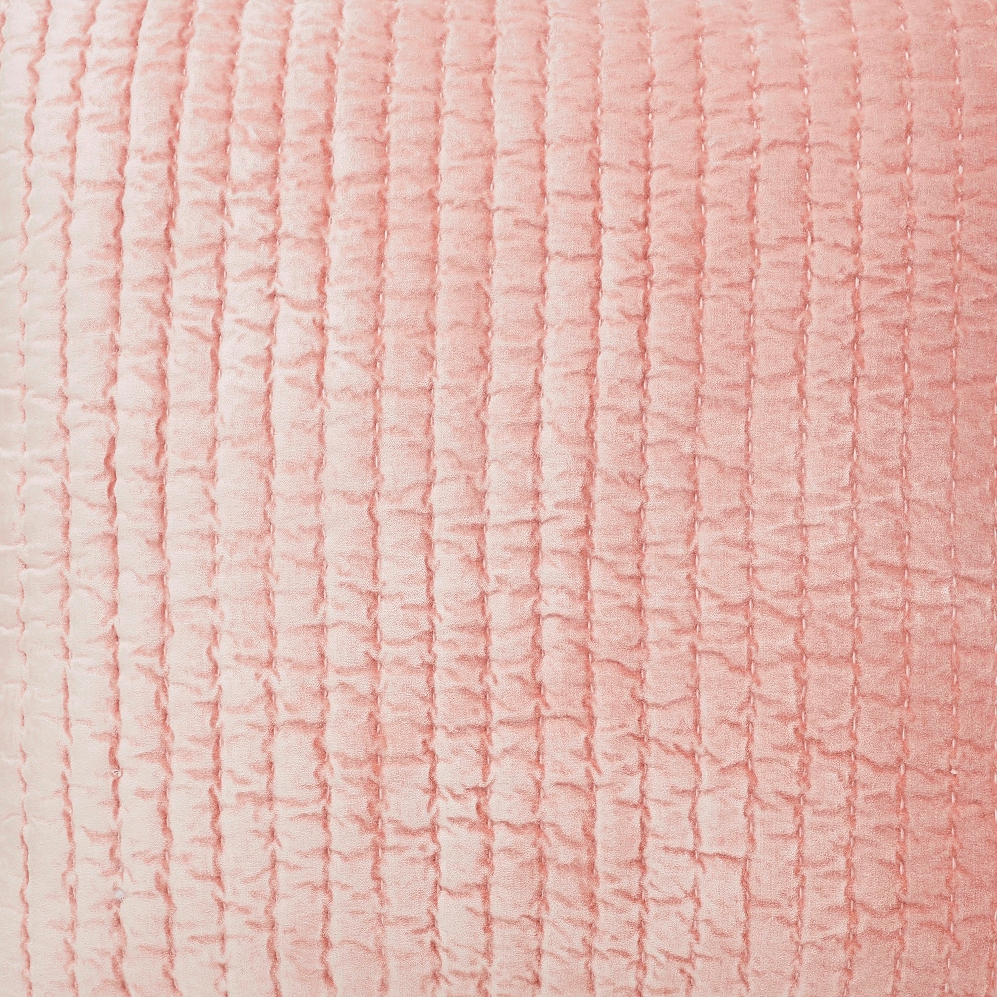 SWT-354-7.8_1|Soft dusty rose pink crinkled fabric featuring elegant vertical stitched pleats. Cozy and romantic texture for charming decor.