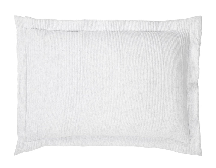 SS-039-2026_1|White rectangular decorative pillow with a subtle ribbed texture and clean flange edge. Modern and inviting bedding.