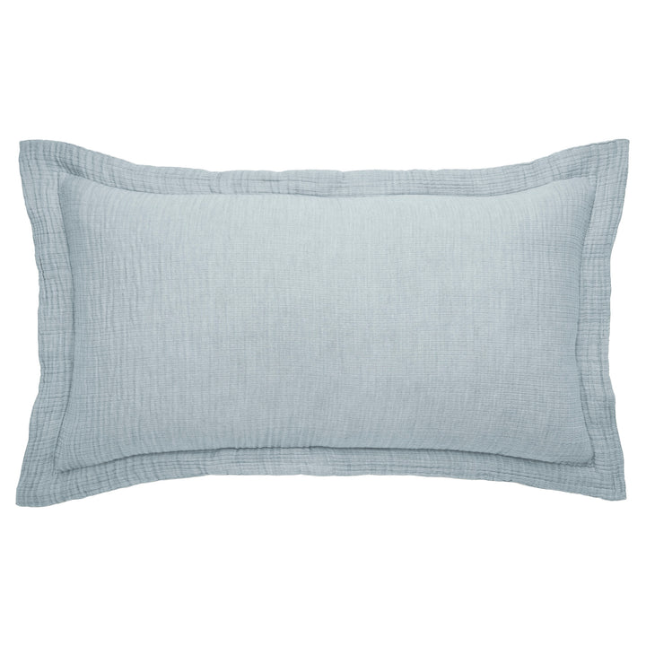 KS-050-2036_1|Soft light blue textured cotton duvet cover, perfect for a serene bedroom, featuring a crinkled, breathable design.