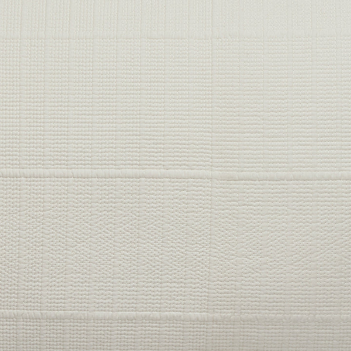 SS-271-2026_5|Close-up of a cream woven coverlet fabric, showcasing its intricate geometric texture, perfect for modern bedroom styling.