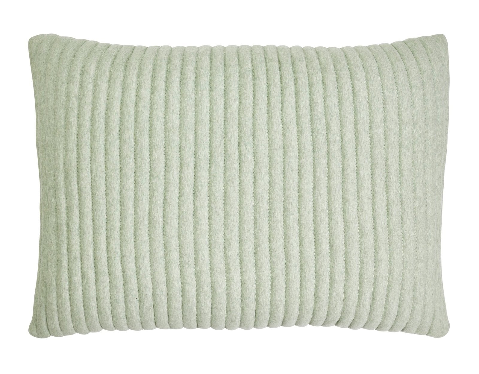SS-370-2026_1|Modern light green ribbed throw pillow. Soft textured decorative accent for sofa or bed decor.